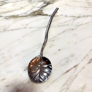 Mariposa Leaf Spoon Silver Tone Serving Utensil Unique Kitchen Gadget